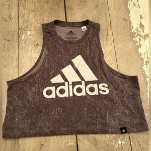 Size Medium, gray adidas, tank top.